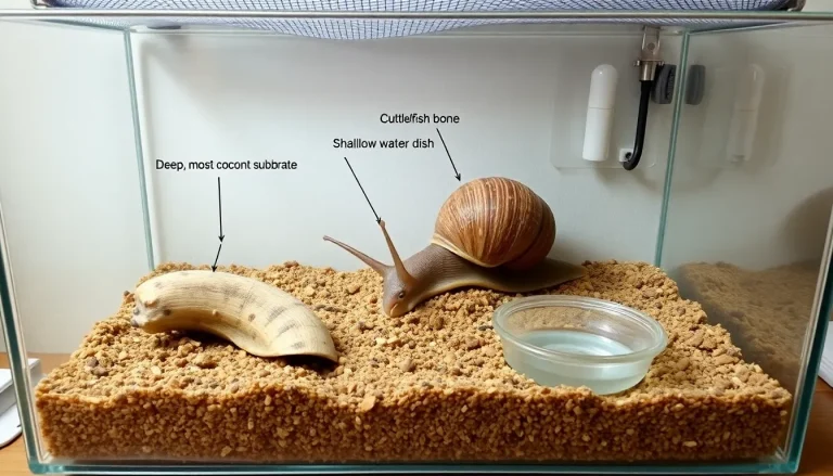Read more about the article Akwarium dla ślimaka afrykańskiego | Jak urządzić? [Poradnik]